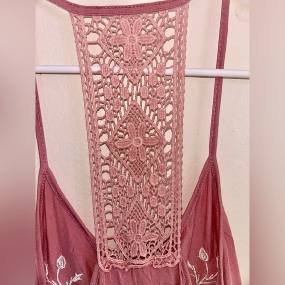 NWT POL Embroidered Lace-Back Women's Top - Pink - Picture 4 of 6